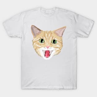 Orange tabby cat hissing T-Shirt